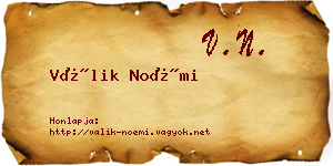 Válik Noémi névjegykártya