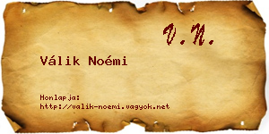 Válik Noémi névjegykártya